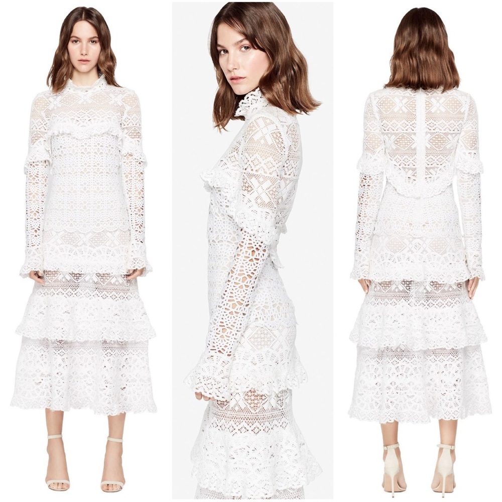 Jonathan Simkhai Ruffled Crochet Lace Dress